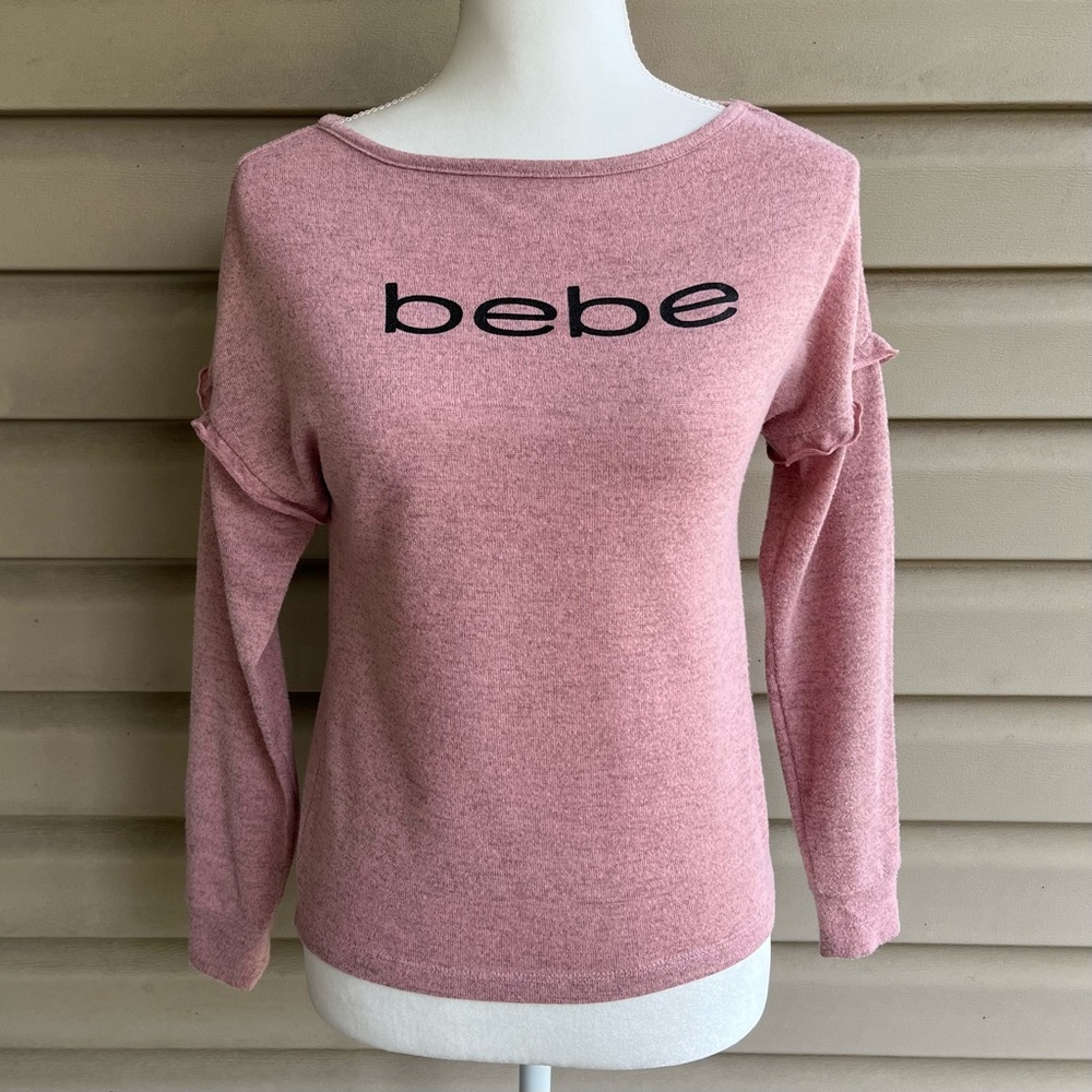 •BEBE• Heathered Pink Sleepwear Top - Size Small